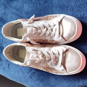 Dolce Vita Women's Glitter Sneakers - Pink and White